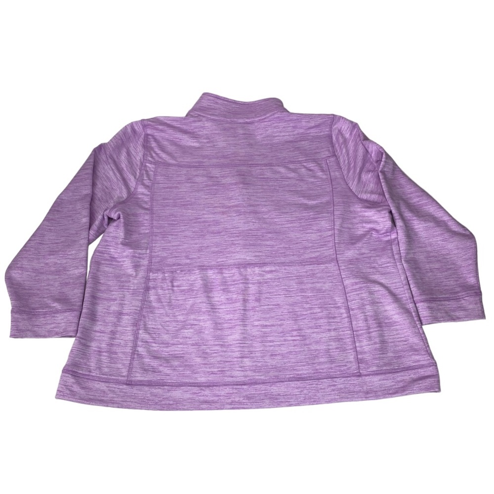T for Talbots Sweatshirt Size 3X P Plus Petite Full Zip Heathered Lilac Purple - Picture 4 of 12